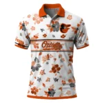 Baltimore Orioles Polo Shirt Customized Floral Pinstripe Orange White Best Selling