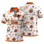 Baltimore Orioles Polo Shirt Customized Floral Pinstripe Orange White Best Selling