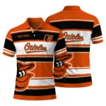 Baltimore Orioles Polo Shirt Customized Horizontal Blocks Orange Best Selling
