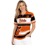 Baltimore Orioles Polo Shirt Customized Horizontal Blocks Orange Best Selling