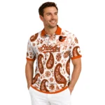 Baltimore Orioles Polo Shirt Customized Paisley Florals Orange White Best Selling