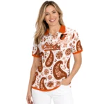 Baltimore Orioles Polo Shirt Customized Paisley Florals Orange White Best Selling