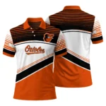 Baltimore Orioles Polo Shirt Customized Slanted Stripes Orange White Best Selling