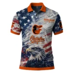 Baltimore Orioles Polo Shirt Customized Star Brushstrokes Orange Blue Best Selling