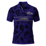 Baltimore Ravens Polo Shirt Customized Paisley Band Purple Best Selling