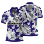 Baltimore Ravens Polo Shirt Customized Pixel Camo Purple Best Selling