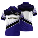 Baltimore Ravens Polo Shirt Customized Slanted Stripes Purple White Best Selling