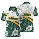 Baylor Bears Polo Shirt Personalized Floral Angles Green White Best Selling