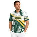 Baylor Bears Polo Shirt Personalized Floral Angles Green White Best Selling