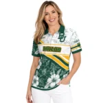 Baylor Bears Polo Shirt Personalized Floral Angles Green White Best Selling