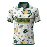 Baylor Bears Polo Shirt Personalized Floral Pinstripe Green White Best Selling