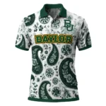 Baylor Bears Polo Shirt Personalized Paisley Florals Green White Best Selling