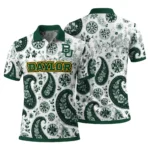 Baylor Bears Polo Shirt Personalized Paisley Florals Green White Best Selling