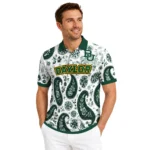 Baylor Bears Polo Shirt Personalized Paisley Florals Green White Best Selling