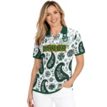 Baylor Bears Polo Shirt Personalized Paisley Florals Green White Best Selling