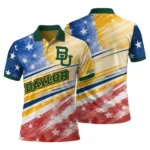 Baylor Bears Polo Shirt Personalized Star Stripes Red Blue Best Selling