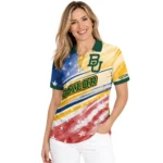 Baylor Bears Polo Shirt Personalized Star Stripes Red Blue Best Selling
