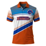 Boise State Broncos Polo Shirt Custom Slanted Stripes Orange White Best Selling