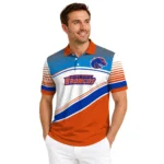 Boise State Broncos Polo Shirt Custom Slanted Stripes Orange White Best Selling