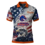 Boise State Broncos Polo Shirt Custom Star Brushstrokes Orange Blue Best Selling