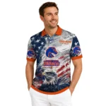 Boise State Broncos Polo Shirt Custom Star Brushstrokes Orange Blue Best Selling