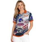 Boise State Broncos Polo Shirt Custom Star Brushstrokes Orange Blue Best Selling