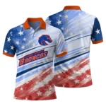 Boise State Broncos Polo Shirt Custom Star Stripes Red Blue Best Selling