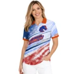 Boise State Broncos Polo Shirt Custom Star Stripes Red Blue Best Selling