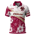 Boston College Eagles Polo Shirt Personalized Floral Angles Maroon White Best Selling