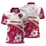 Boston College Eagles Polo Shirt Personalized Floral Angles Maroon White Best Selling