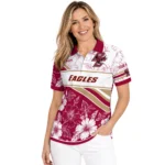 Boston College Eagles Polo Shirt Personalized Floral Angles Maroon White Best Selling