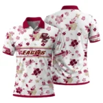 Boston College Eagles Polo Shirt Personalized Floral Pinstripe Maroon White Best Selling