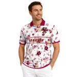 Boston College Eagles Polo Shirt Personalized Floral Pinstripe Maroon White Best Selling