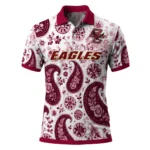 Boston College Eagles Polo Shirt Personalized Paisley Florals Maroon White Best Selling