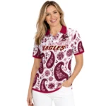 Boston College Eagles Polo Shirt Personalized Paisley Florals Maroon White Best Selling