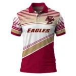 Boston College Eagles Polo Shirt Personalized Slanted Stripes Maroon White Best Selling