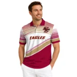Boston College Eagles Polo Shirt Personalized Slanted Stripes Maroon White Best Selling