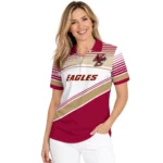 Boston College Eagles Polo Shirt Personalized Slanted Stripes Maroon White Best Selling