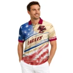 Boston College Eagles Polo Shirt Personalized Star Stripes Red Blue Best Selling