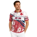 Boston Red Sox Polo Shirt Personalized Floral Angles Red White Best Selling