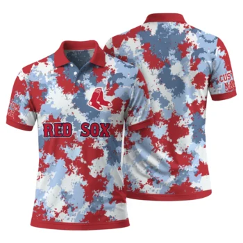 Boston Red Sox Polo Shirt Personalized Pixel Camo Red Fashion Forward