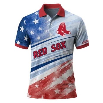 Boston Red Sox Polo Shirt Personalized Star Stripes Red Blue Best Selling