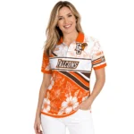 Bowling Green Falcons Polo Shirt Custom Floral Angles Orange White Best Selling
