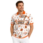 Bowling Green Falcons Polo Shirt Custom Floral Pinstripe Orange White Best Selling