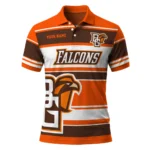 Bowling Green Falcons Polo Shirt Custom Horizontal Blocks Orange Best Selling