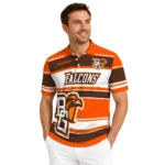 Bowling Green Falcons Polo Shirt Custom Horizontal Blocks Orange Best Selling