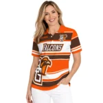 Bowling Green Falcons Polo Shirt Custom Horizontal Blocks Orange Best Selling