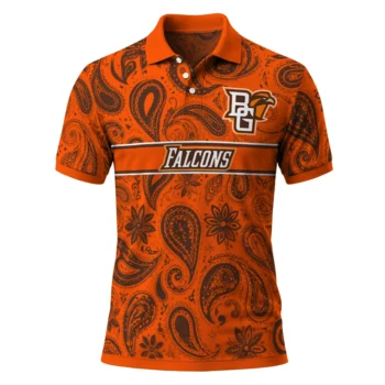 Bowling Green Falcons Polo Shirt Custom Paisley Band Orange Best Selling