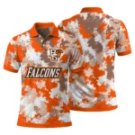 Bowling Green Falcons Polo Shirt Custom Pixel Camo Orange Best Selling
