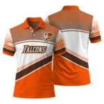 Bowling Green Falcons Polo Shirt Custom Slanted Stripes Orange White Best Selling